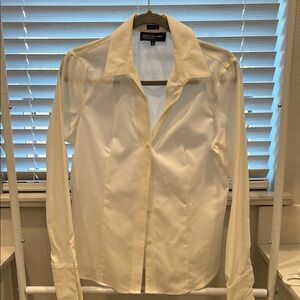 Jones New York Cream Blouse Elegant Top